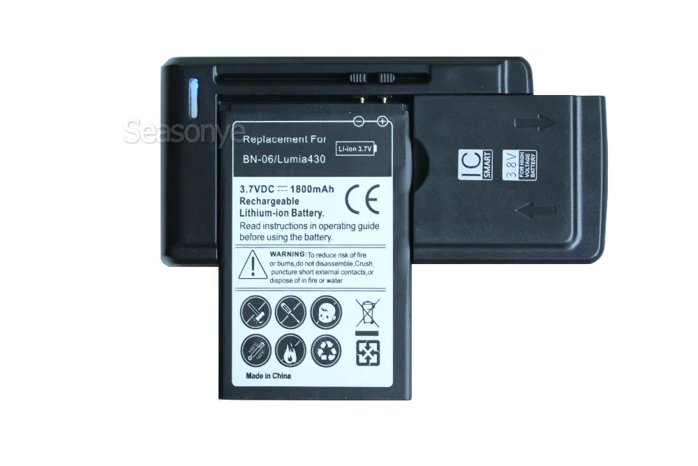 Seasonye 1800mAh BN 06 / BN06 сменный литий ионный аккумулятор + универсальное настенное