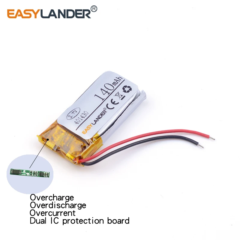 3 7 v литий ионная аккумуляторная батарея 401430 140mAh ForBluetooth батареи Продажа MP3MP4