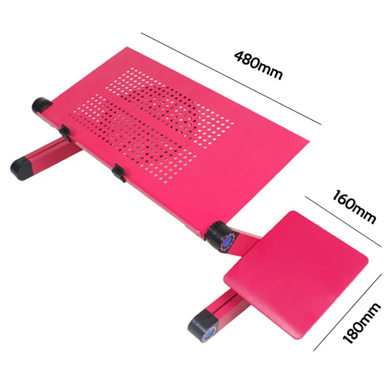 

Aluminum Alloy Folding Laptop Bed Table Adjustable Laptop Cooling Stand Table Holder with Mouse Pad PC Desk Notebook Table