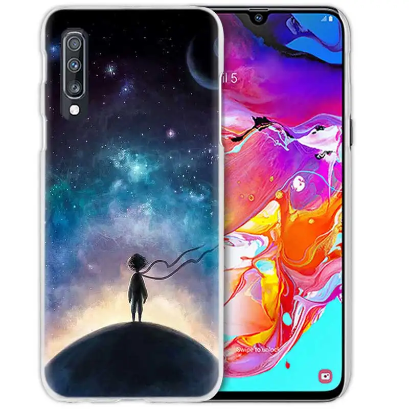 С принтом «Маленький принц», чехол для samsung Galaxy A50 A70 A20e A40 A30 A20 A10 A8 A6 плюс A9 A7 жесткий прозрачный чехол для телефона чехол Capa