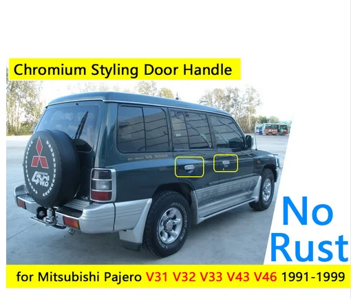 Хромированная дверная ручка для Mitsubishi Pajero 2 аксессуары V31 V32 V33 V43 V44 V45 V46 1991-1998 1996 1998
