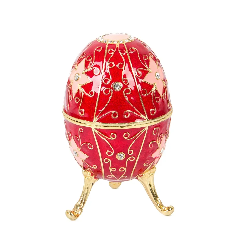 Флетчер бренд Металл Exqusite с цветами стиль Faberge яйцо для коробки ювелирных