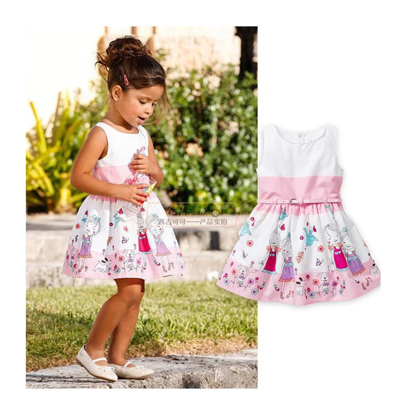 Summer Girl Dress New Children Clothing Baby Girls Casual Fashion Dresses Cartoon Princess | Детская одежда и обувь