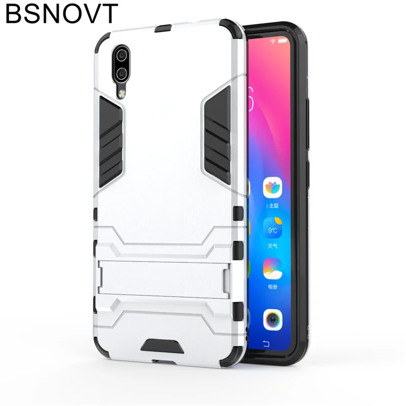 Чехол для Vivo X21 ud силиконовый + пластиковый держатель телефона с подставкой