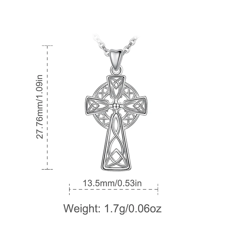 Angel Caller 925 Sterling Silver Celtics Cross Pendant Necklace for Women Girls Vintage Fine Jewelry 2018 New Collection CYD240 | Украшения