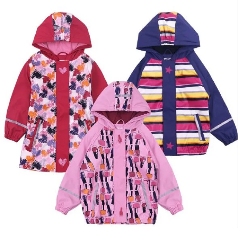 Красный плащ сезон осень-зима куртка для девочек детская ветровка мальчиков