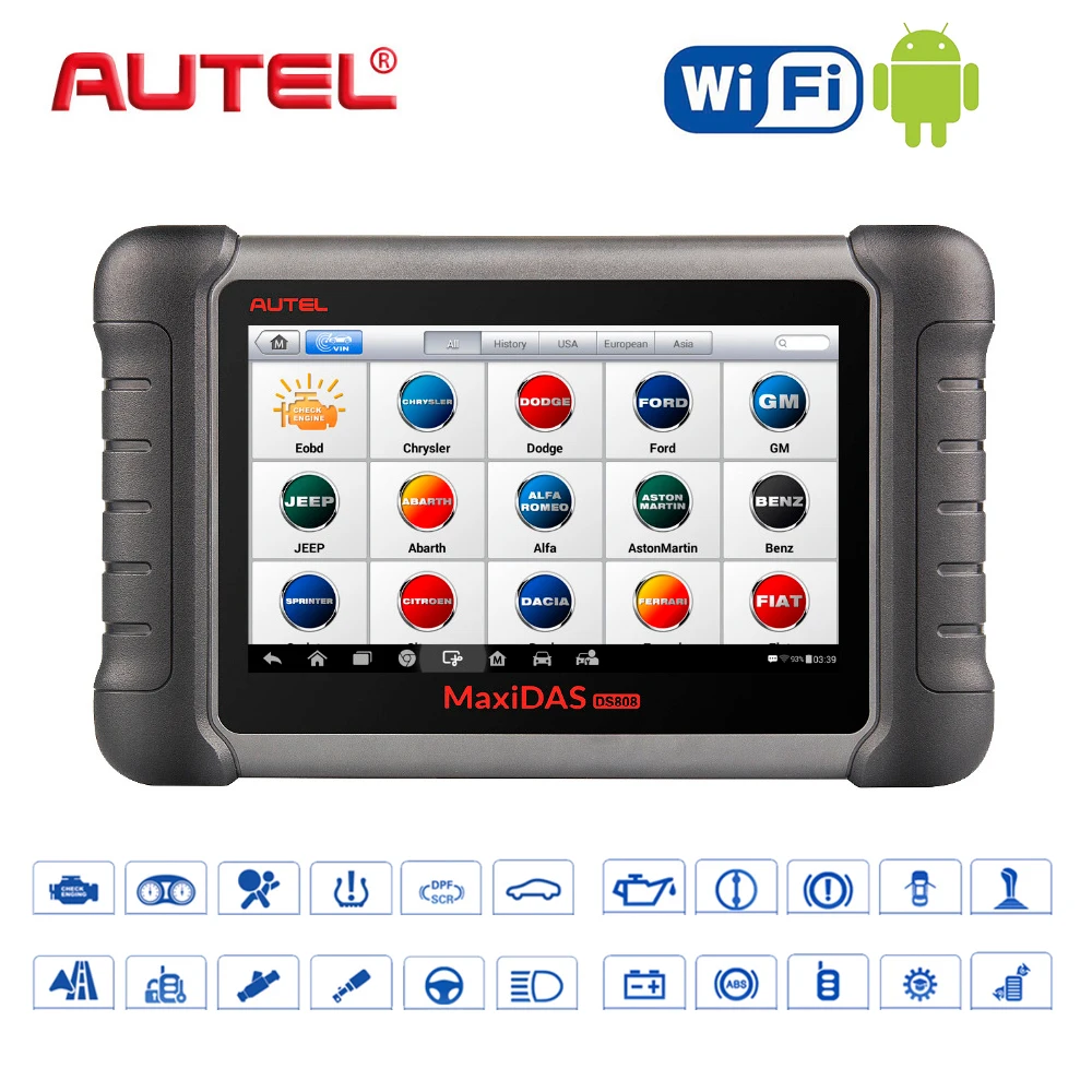 Autel высокого класса OBD2 сканер автомобильный диагностический инструмент Maxidas DS808K диагностические функции EPB/DPF/SAS лучше, чем Запуск x431