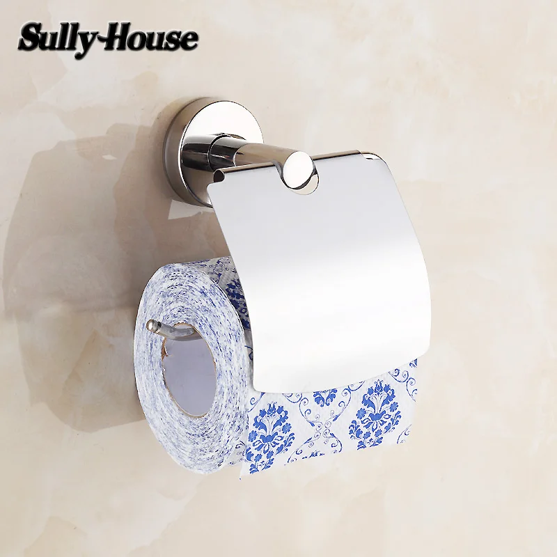 

Sully House Stainless Steel Toilet Paper Holder with cover,Tissue Holder Rack,Bathroom Paper Dispenser,Bathroom Accessories