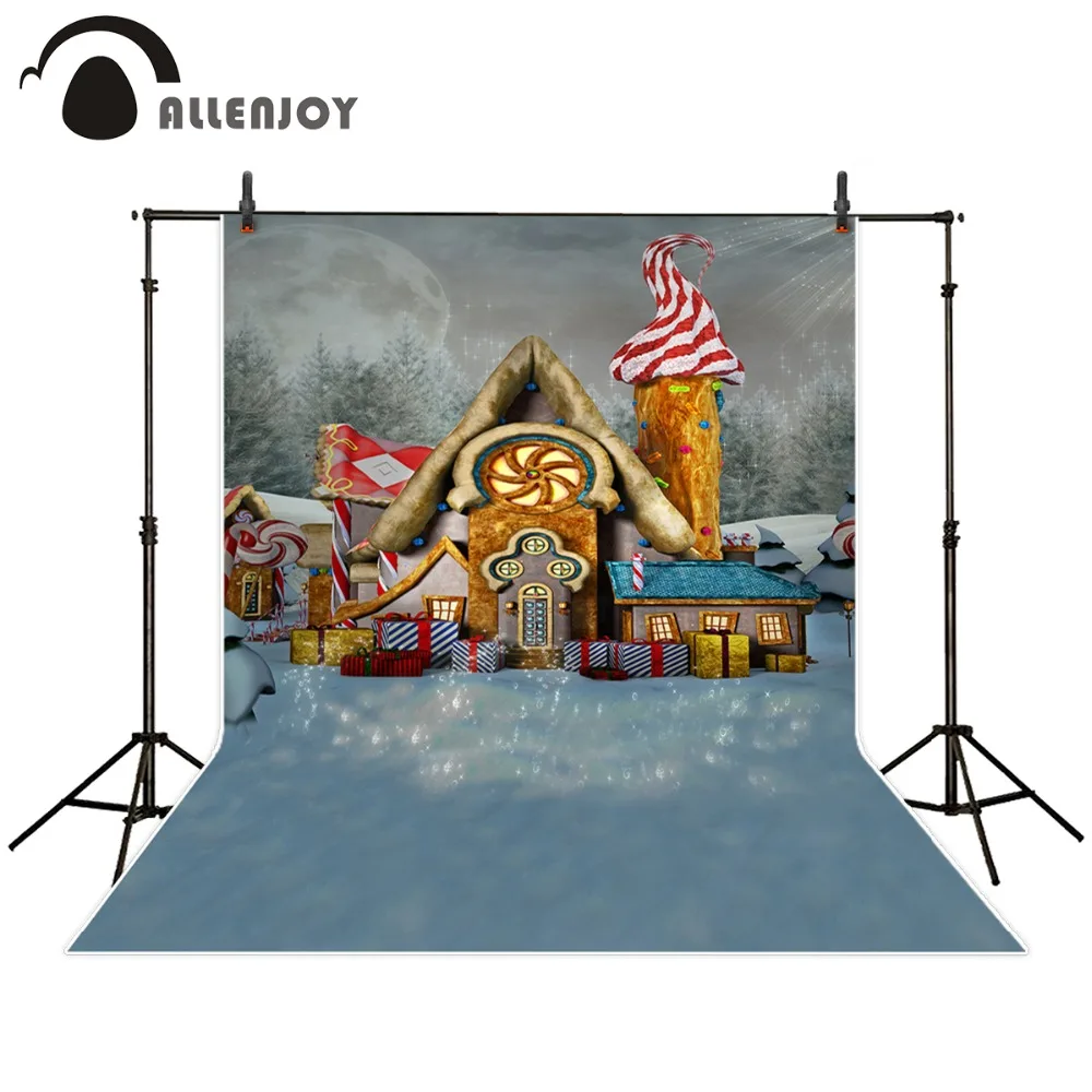 Allenjoy Рождественская фотография Фон имбирный дом зима снег сказка фон портрет |