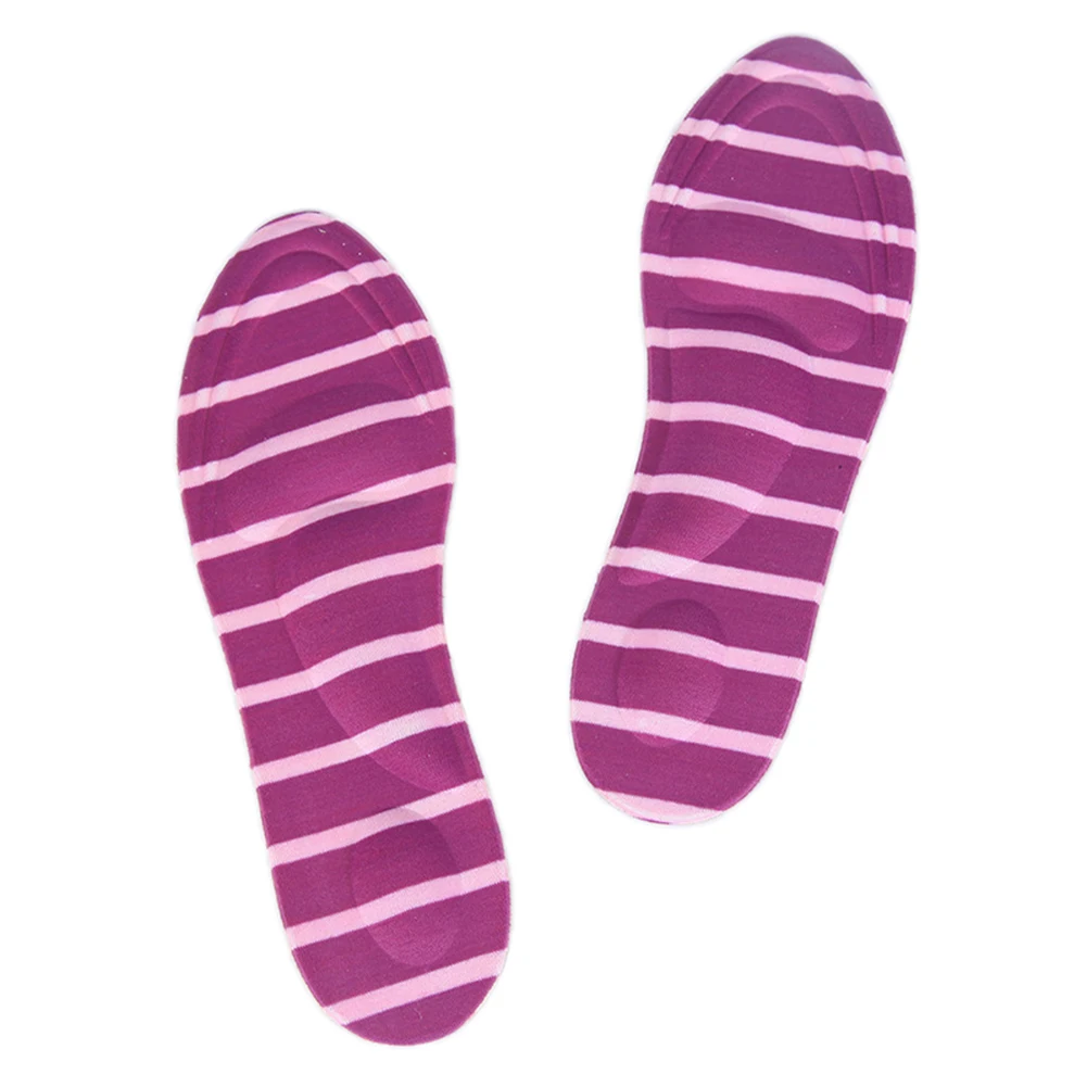 Purple stripes 1 пара 4D Спортивная губка мягкая стелька на высоком каблуке обувная подушка для снятия боли Арка подушка для поддержки HSJ88 - Цвет: Purple stripes