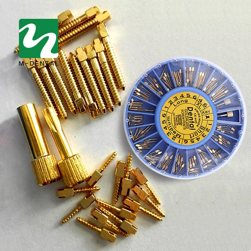 Зубные Позолоченные Винт Сообщение 120 шт. с 2Key зубные винт после