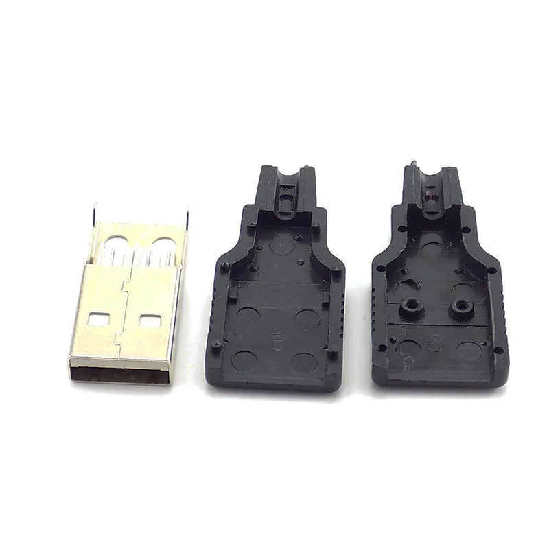 3 в 1 USB-коннектор типа А папа 2 0 4-контактный штекер с черной пластиковой крышкой