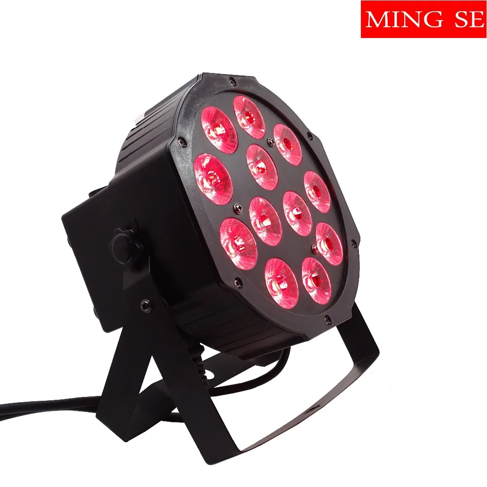 6 шт./лот плоский Par Led 12x12 Вт RGBWA UV 6в1 светодиодный Светильник Can 64 Светодиодный