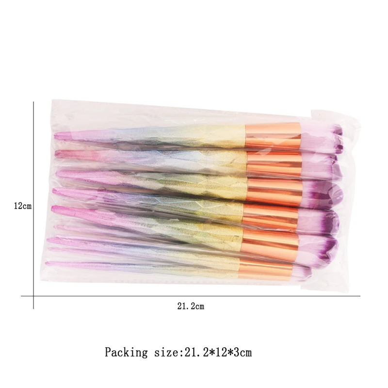 Кисти для макияжа 10 шт набор красочных фантазийных тональных пудра кисть теней
