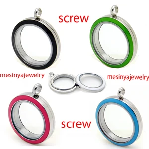 10pcs screw twist closure Stainless steel 30mm glass locket for floating charms xmas mother's