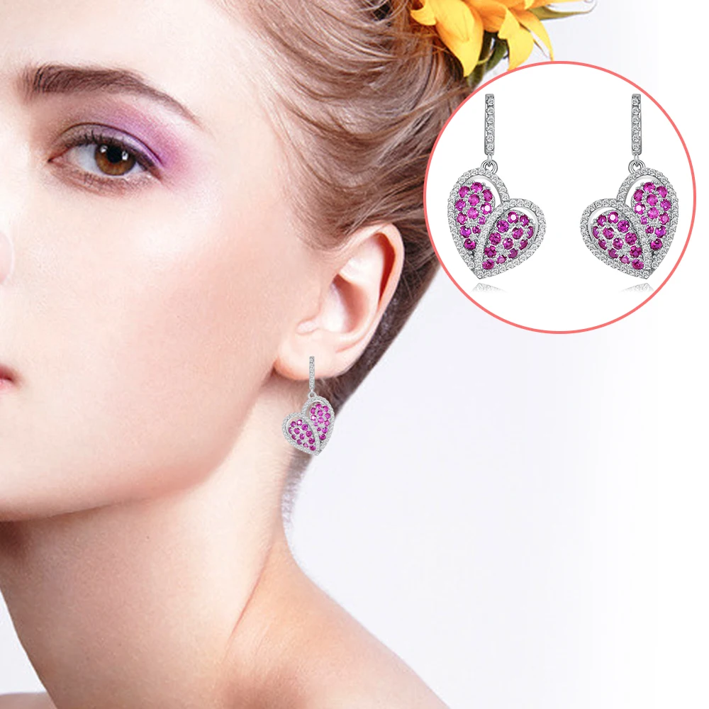 Женский кулон с рубином кольцо и серьги из серебра 925 пробы|jewelry sets|jewelry set silverjewelry