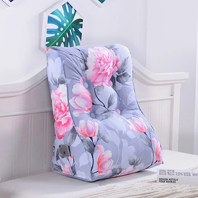 Треугольная поясная большая подушка удобная спинка с цветочным принтом Подушка Толстая поясничная Подушка для спины для стула - Цвет: color 6