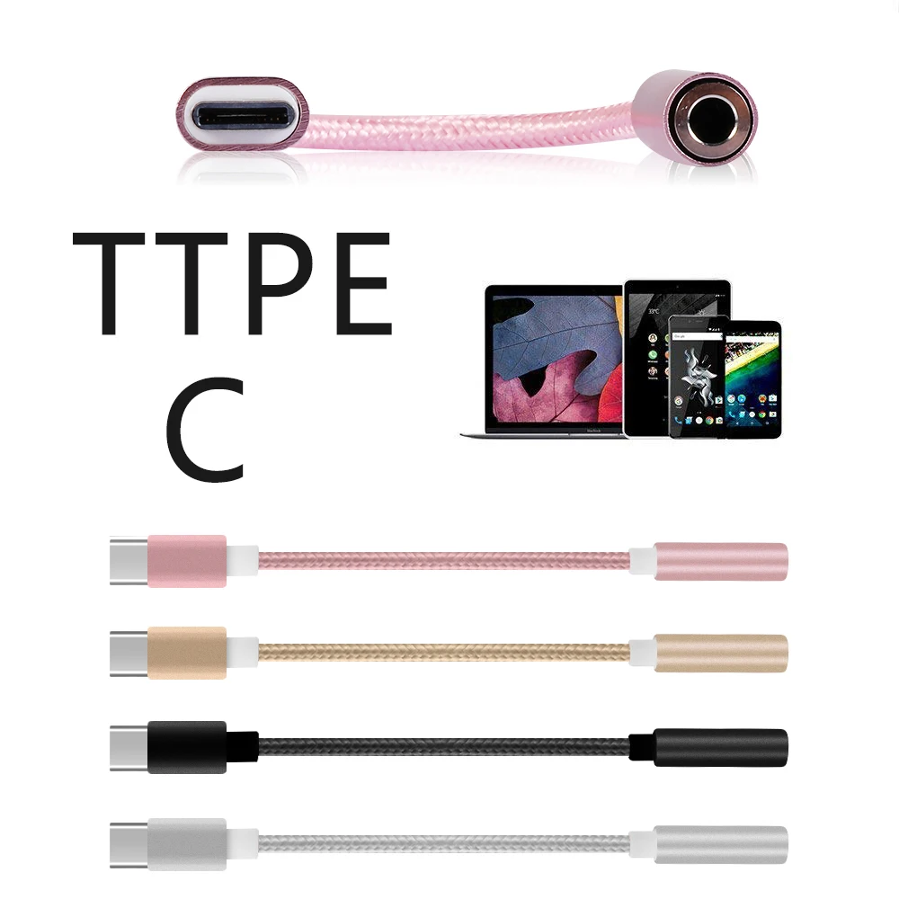 3 5 мм USB-C штекер AUX аудио разъем адаптер usb type C до кабель для наушников type-C