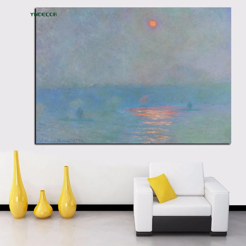 YWDECOR HD печатное изображение Восход Клод монет картина маслом на холсте искусство
