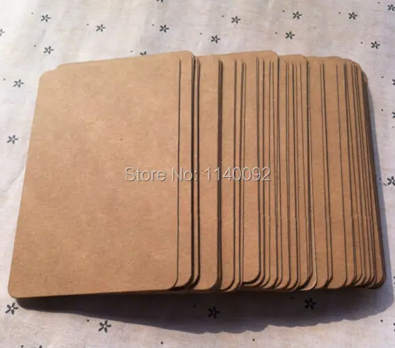 

Free shipping 6x10cm,100 pcs a lot 350 gsm blank kraft paper card DIY bookmark/message card/gift decorated card/word card/labels