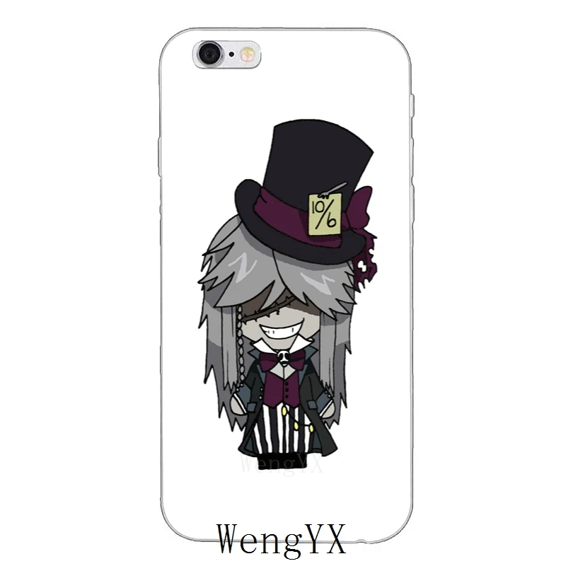 Тонкий силиконовый мягкий чехол kuroshitsuji для iPhone 4 4s 5 5s 5c SE 6 6s plus 7 7plus 8 8plus X|Бамперы| |