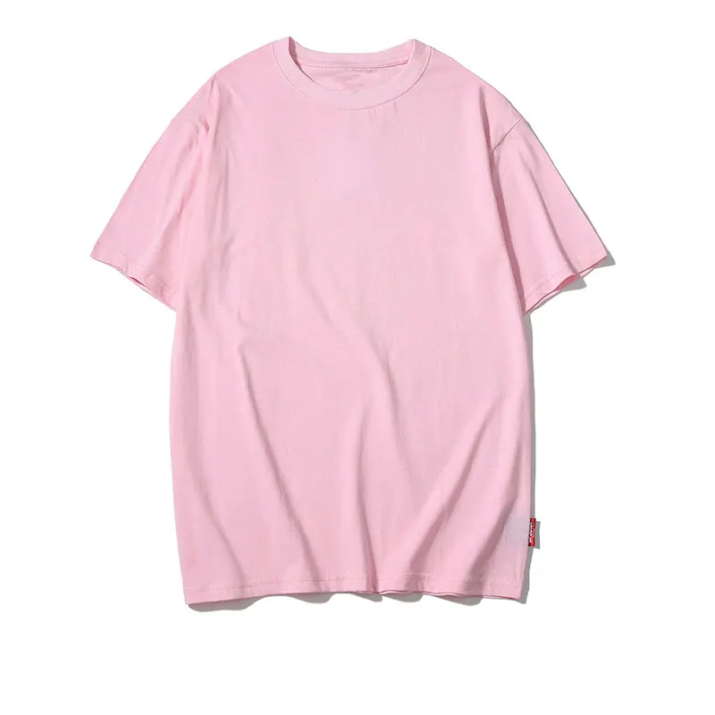 Pink GONTHWID повседневные хлопковые однотонные футболки для мужчин и женщин в стиле хип-хоп с круглым вырезом и коротким рукавом пустые футболки хип хоп летние мужские футболки 3XL - Цвет: Pink