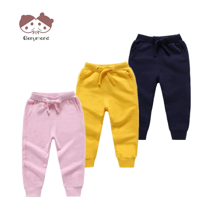 

2019 New Kids Trousers Spring Autumn Pure Color Sport Long Pants Cotton Casual Trousers Bottoms Baby Boys Girls Outwear Pants