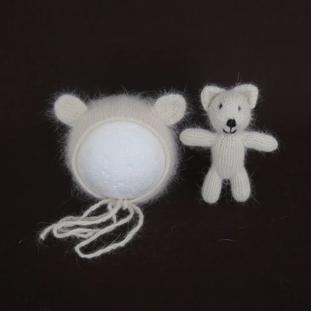 Носки для новорожденных из ангоры капот игрушка набор Винтаж медведь игрушки