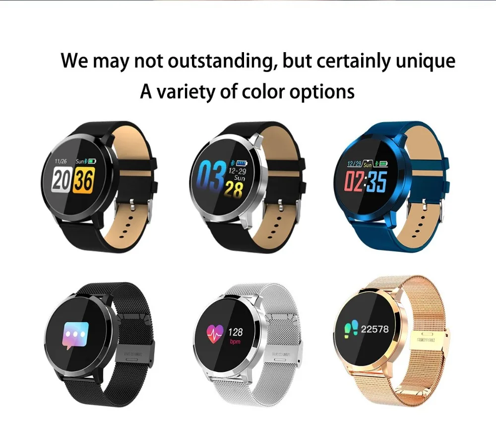 Q8 OLED Bluetooth Смарт часы из нержавеющей стали водонепроницаемые носимые устройства Smartwatch наручные часы для мужчин женщин фитнес-трекер