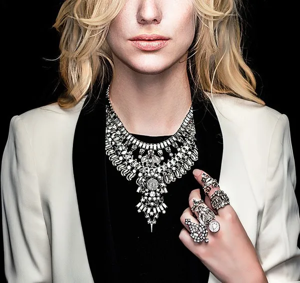 ZA Мода Custume крылья белый сплав металла заявление Макси Collier Femme кулон чокер