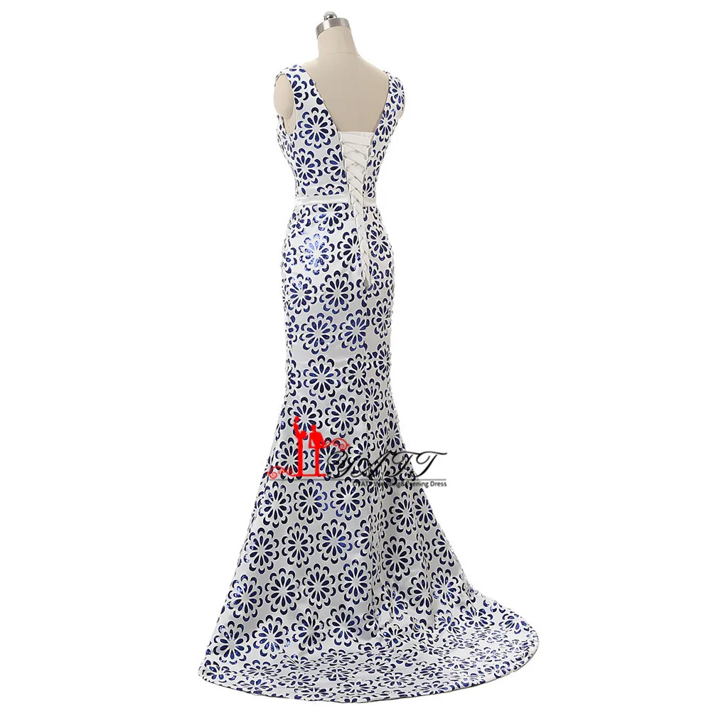 2017 г. винтажные элегантные атласные вечернее платье русалки блесток бязь длинное