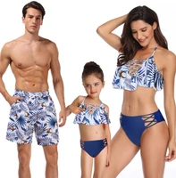 family matching swimwear 2019 mommy and me swimsuit mother daughter bikini beachwear father son beach shorts kids summer clothes