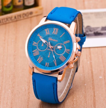 light blue CAY повседневные кожаные кварцевые часы для женщин и мужчин, аналоговые наручные часы Geneva для девушек, студентов, детей, женщин, Часы Relogio Feminino - Цвет: light blue