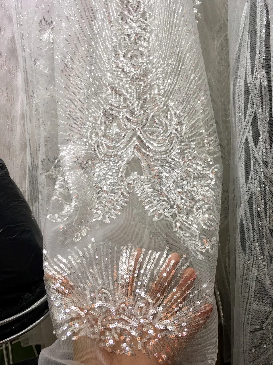 African Lace Fabric French Sequins Net High Quality Sequin for 2018 dress L07 | Дом и сад