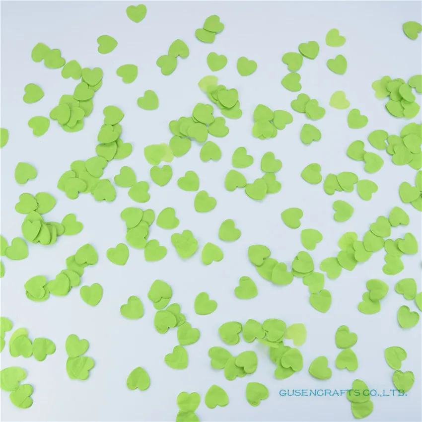 HC13 Fruit Green 1500 шт Свадебные украшения из папиросной бумаги радужной конфетти "Сердечки"/сувениры/многоцветные - Цвет: HC13 Fruit Green