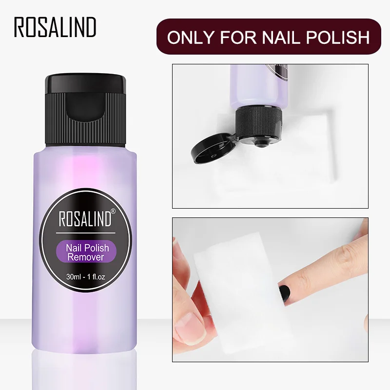 Средство для удаления ногтей ROSALIND лака безворсовые салфетки клипса