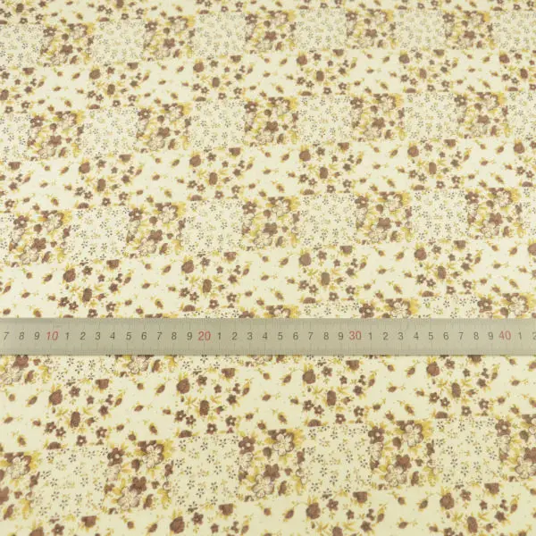 Принт коричневый и желтый цветочный дизайн жир четверть ремесла для куклы одежда