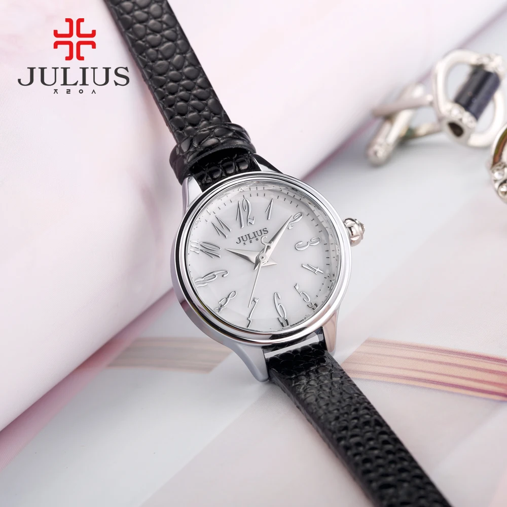 JULIUS JA 932 Новинка зимы крокодил из натуральной кожи ремешок розового золота часы