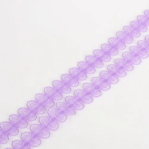 purple Ширина 15 мм 5 ярдов/партия вышитая Сетка кружевная отделка ткань одежда лента повязка на голову Свадебная вечеринка украшения DIY аксессуары - Цвет: purple