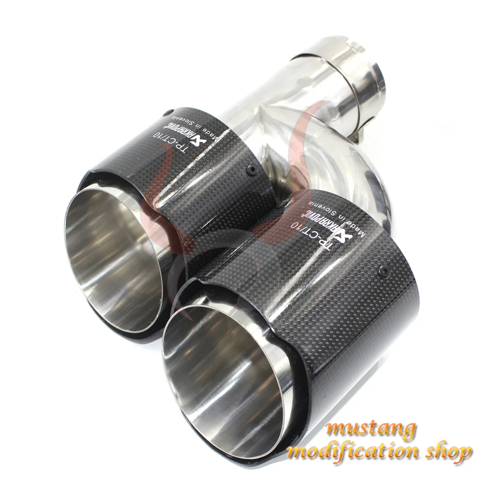 Правый akrapovic карбоновое волокно глушитель выхлоп выхлопное сопло автомобиль exhause h-shaped прямая плотная ткань глянцевая поверхность