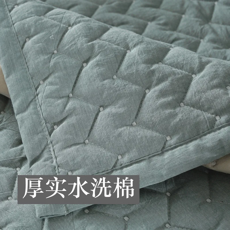 Однотонный чехол для дивана с волнистой вышивкой хлопковые нескользящие Чехлы