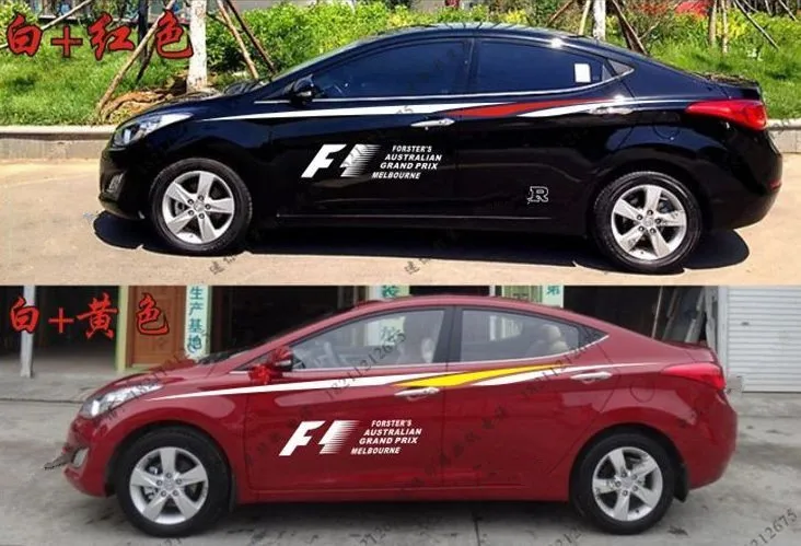 Наклейка всего тела для Hyundai Avante Sonata 8 Mazda 6 цветные линии декоративные BA050 |