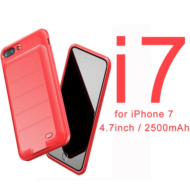i7 2500 Red Baseus Портативный Power Bank Телефон чехол Зарядное устройство Защитный чехол на айфон 6 6s 7 7Plus 3650mAh Power Bank для айфон - Цвет: i7 2500 Red