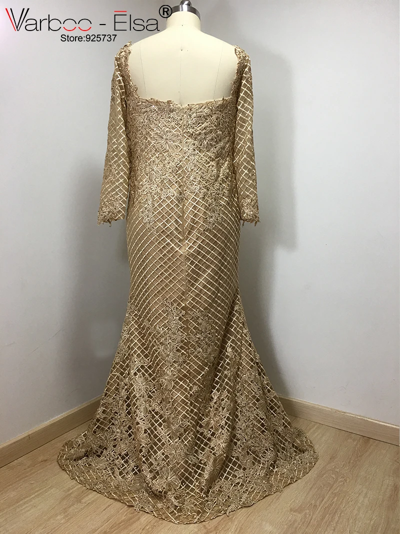 VARBOO_ELSA прямое стильное платье на выпускной 2018 Robe De Soiree шампанское винтажное
