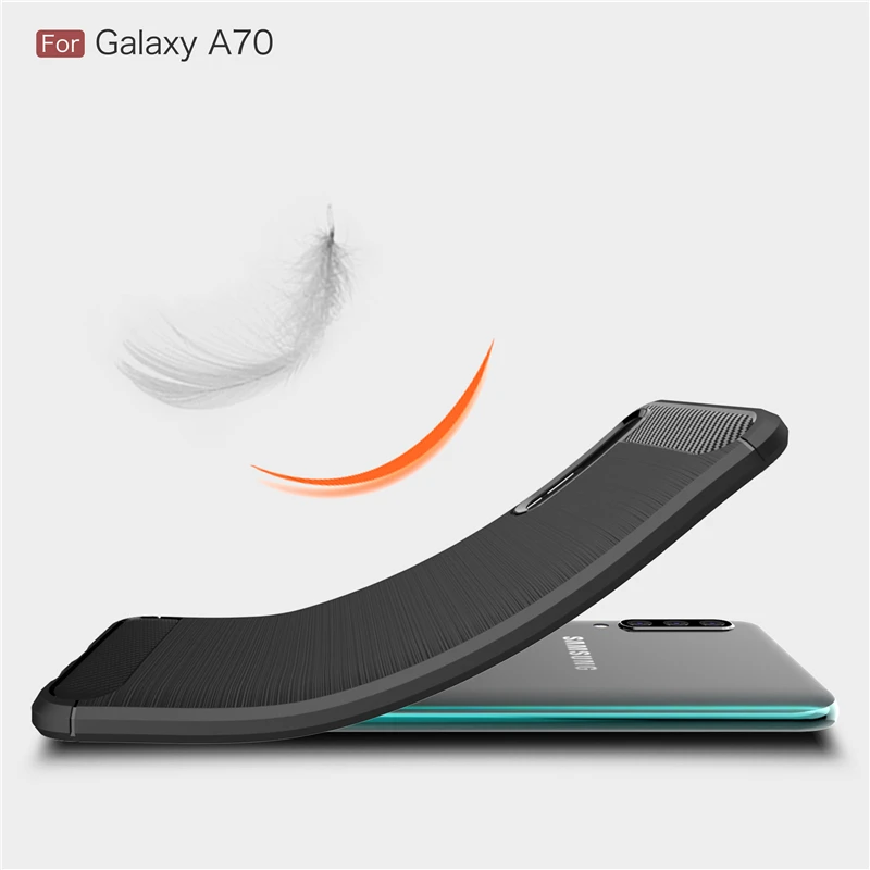 Чехол для Samsung Galaxy A70 бампер из углеродного волокна чехол силиконовые резиновые