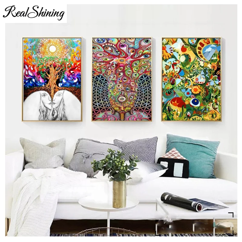 5d алмазная Картина 3 шт полностью квадратная/круглая картина из страз Алмазная