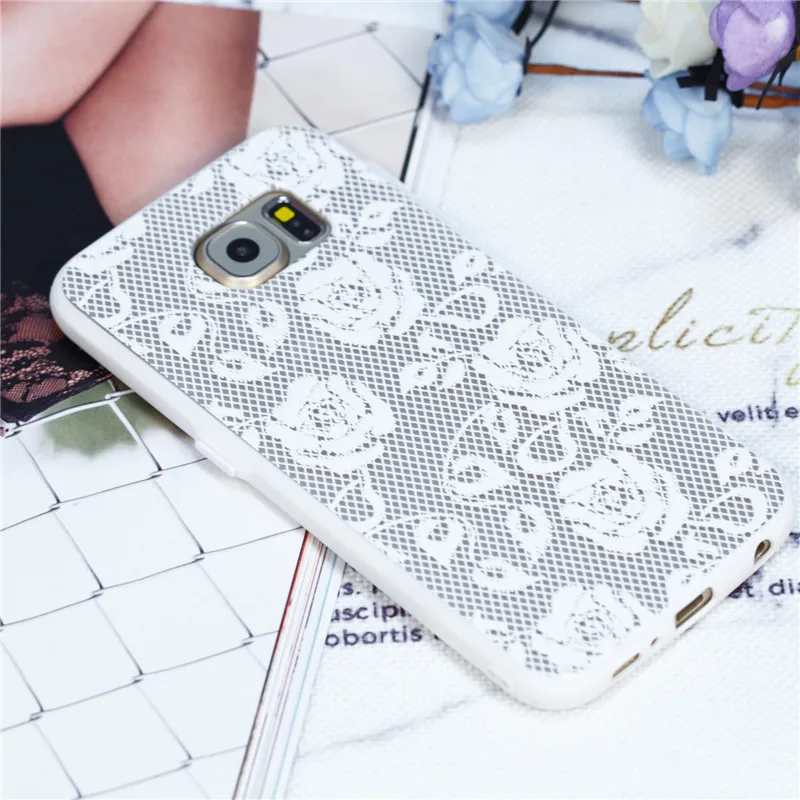 Для Samsung Galaxy S6 Чехол кружевной силиконовый чехол для телефона задняя крышка