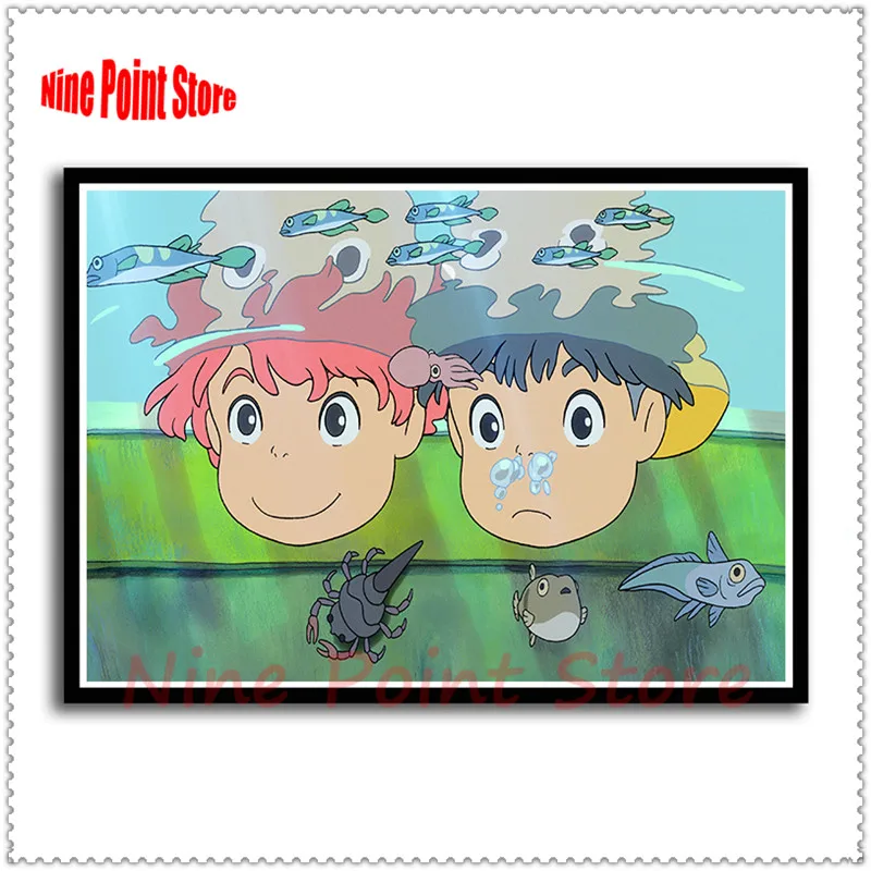 Ponyo на скале Хаяо Миядзаки бумага с покрытием классический мультфильм фильм плакат домашний Декор без рамки