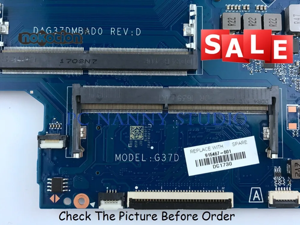 PCNANNY 915467-601 915467-001 для HP 17-AB 17-W Материнская плата ноутбука 1050 4 Гб i7-7700HQ