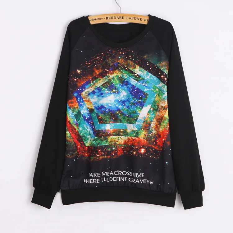 Fashion New 2016 spring sport Hoodies Women pullover thin style Loose plus-size Hoodie scenery printed sweatshirt | Женская одежда
